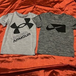 Boys Under Armour and Nike dri-fit tops